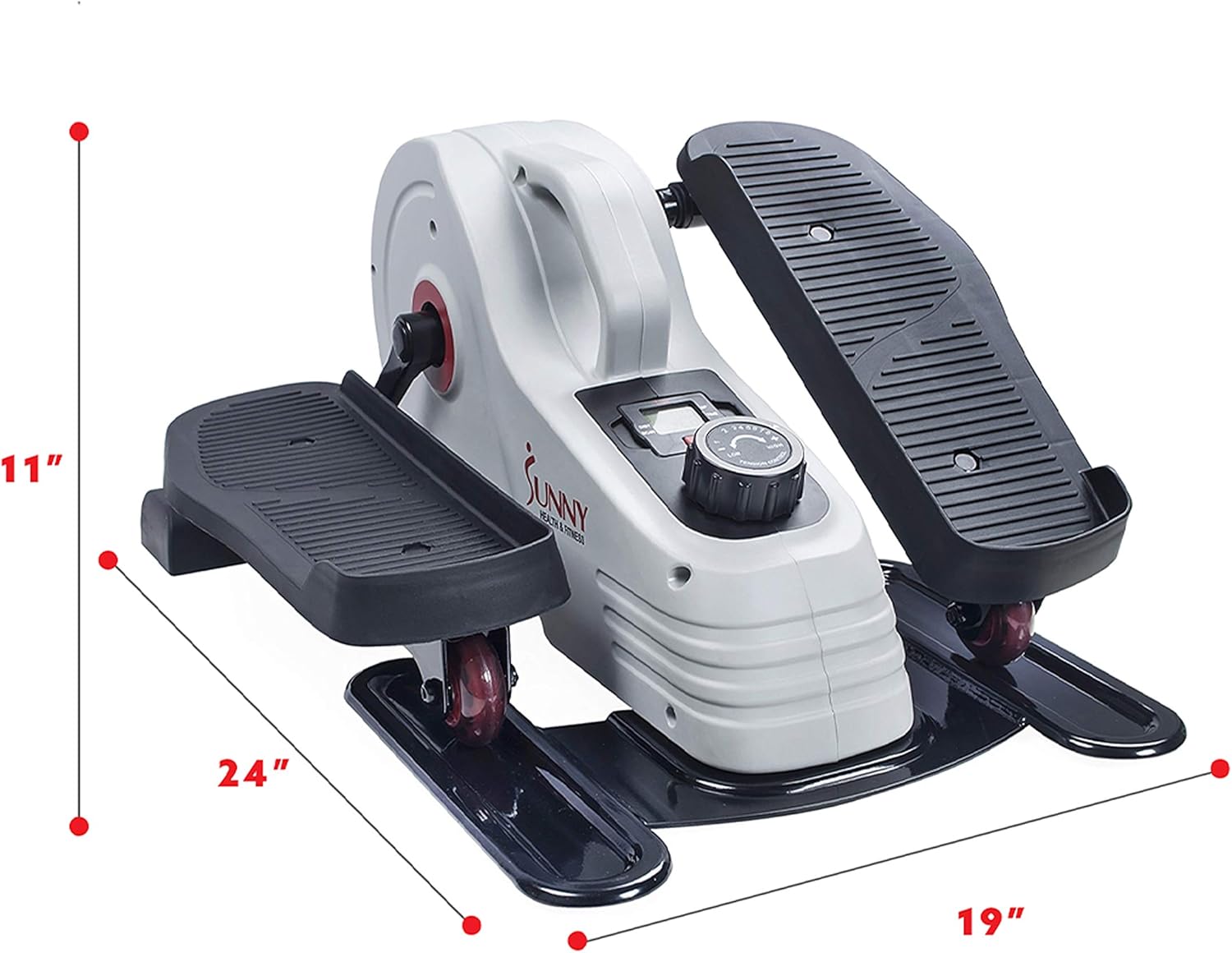 Sunny Health & Fitness Fully Assembled Magnetic Under Desk Elliptical – SF-E3872, Grey : Sports & Outdoors