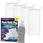 Aquatic Experts Fine Aquarium Media Bag, Durable Drawstring Bags for Fish Tank Filters, 450 Micron Mesh, (Fine, 3"x 8" - 4 Pack)