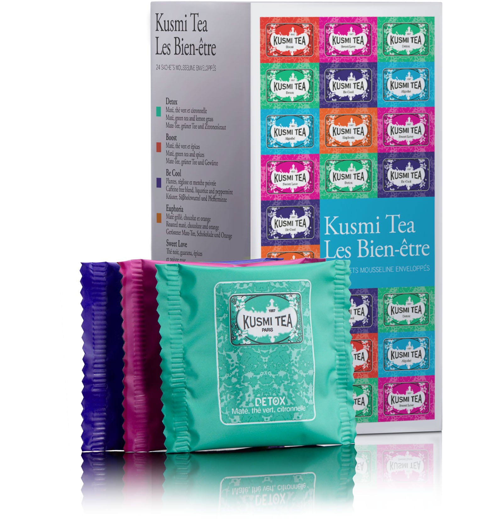 Kusmi tea ESSENTIALS, 24 Tea Bags Grocery Tea Sampler