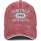 80th Birthday Gifts for Women Man Mom Vintage 1945 Hat Embroidered Baseball Cap