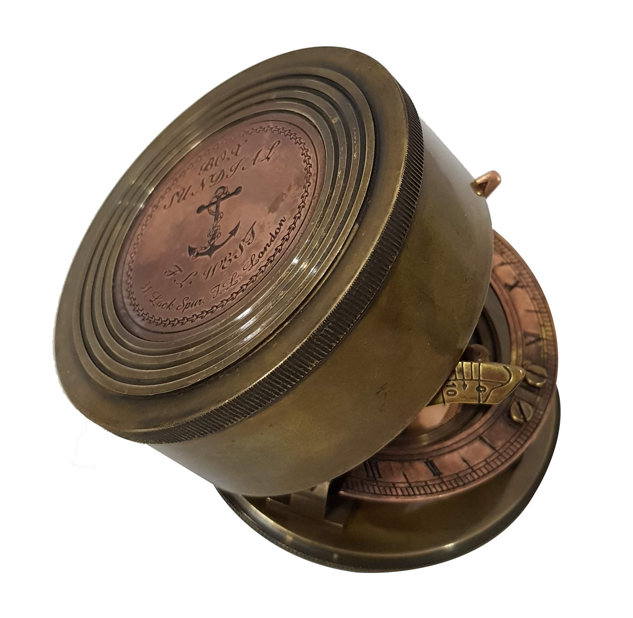 アンティーク 真鍮 航海船 セーラーデバイス 航海 ハンドメイド マリン ヴィンテージ 刻印 日時計 コンパス コレクター向けギフト