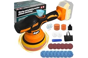 Cordless Car Buffer Polisher for Dewalt 20V Battery, 6 Inch Portable Orbital Buffer Polisher Kit, 8 Variable Speed polisseuse