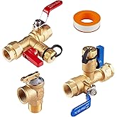 3/4 inch EFIELD IPS Isolator Tankless Water Heater Service Valve Kit, with Pressure Relief Valve,(TOOL028)