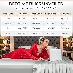DECOLURE Satin Sheets Twin Size Set 3 Pcs - Silky
