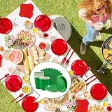 YAAVAAW 16Pcs Green Party Cups 9oz Cold Hot Drinking Cups Solid Color view 6