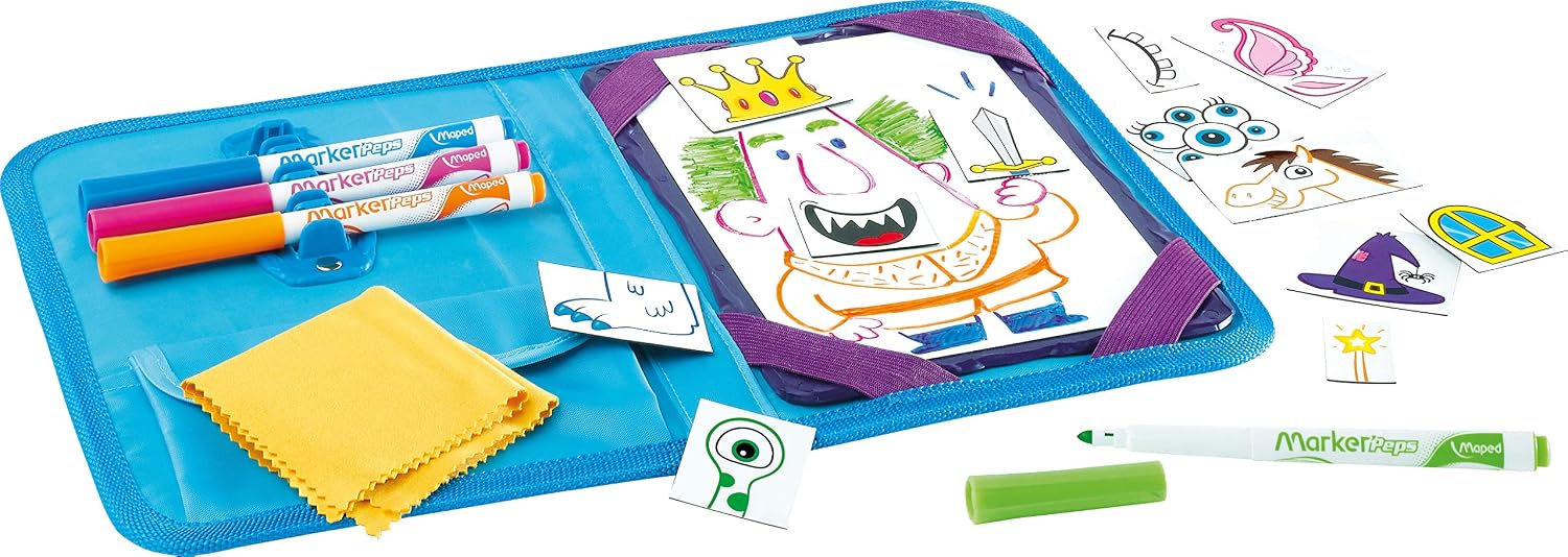 Maped Creativ Travel Board Knights and Princess Theme Fun Activity Kit for Kids 4+, Various Colors, Compact - Image 4
