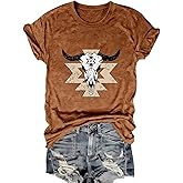 Cowgirl Shirts for Women Western Cowboy Graphic T Shirt Country Concert Tee Tops Boho Aztec Rodeo Outfit