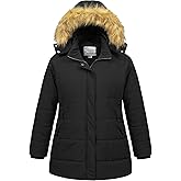 Chrisuno Women's Plus Size Winter Coat Waterproof Long Puffer Jacket Warm Thicken Parka with Removable Fur Hood