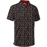 ZITY Mens Golf Shirt Short Sleeve Moisture Wicking Performance Daily Casual Print Patterns Collared Golf Polo Shirts for Men