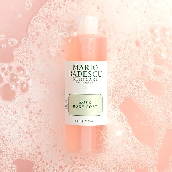 MARIO BADESCU ROSE BODY SOAP | FOR A PAMPERED, REFRESHED, AND HYDRATED SKIN | SCENTED WITH THE SWEETEST HINT OF FLORAL | SHOWER GEL FOR DAILY USE | 8 FL. OZ.