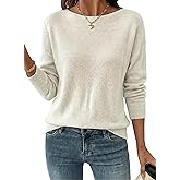 Acelitt Womens Casual Lightweight Long Sleeve Crewneck Knit Shirts Tops, S-XXL