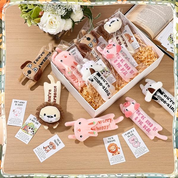 CIVANER 25 SET APPRECIATION GIFTS BULK FOR EMPLOYEE POSITIVE MINI PLUSH STUFFED ANIMAL PUN NOTE CARDS INSPIRATIONAL ENCOURAGEMENT THANK YOU GIFT FOR VET TECH MEDICAL ASSISTANT NURSE THANKSGIVING FAVOR