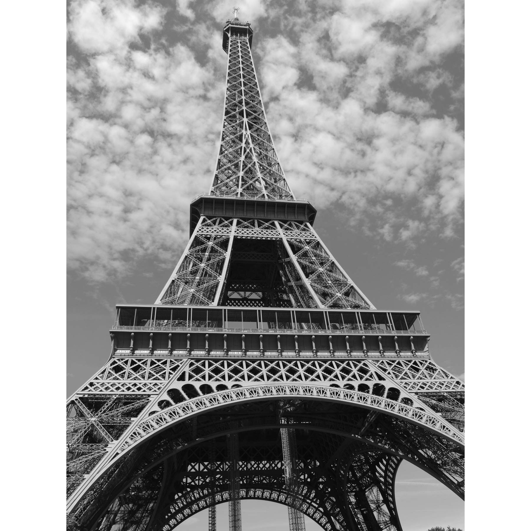 Eiffel Tower Black White Large Wall Art Print Canvas Premium Poster