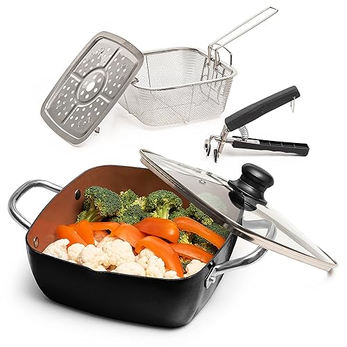 Moss Stone Copper Piece Set Chef Cookware, Non Stick Pan