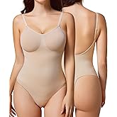 BRABIC Women's Backless Shapewear Bodysuit Tummy control Thong Seamless Body Shaper Sleeveless Compression Tanks Tops
