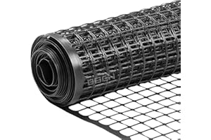 BOEN Garden Fence Temporary Barrier Outdoor Fence for Dog, Rabbit or Deer, Garden Netting Plastic Mesh Plant Protection (40" x 25', Black)