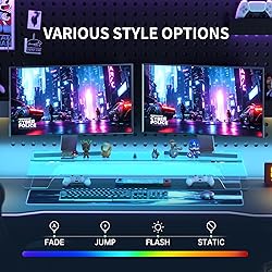 AFOOYO Clear Acrylic Dual Monitor Stand Riser,LED