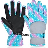 AuSletie Kids Gloves Winter Waterproof Snow Ski Gloves for Girls, Winter Outdoors Warm for Children