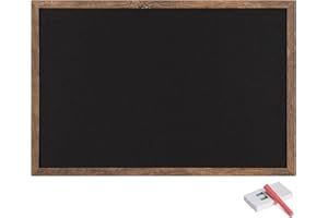 Navaris Framed Chalkboard for Wall - 16" x 24" MDF Frame Chalk Board for Walls - Kitchen Menu Kids Office Blackboard - Hang H