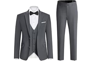 HAPPY PLANET LET'S EXPLORE MARS Boys Suit, Ring Bearer Outfit, 5 Piece Slim Suits for Boys