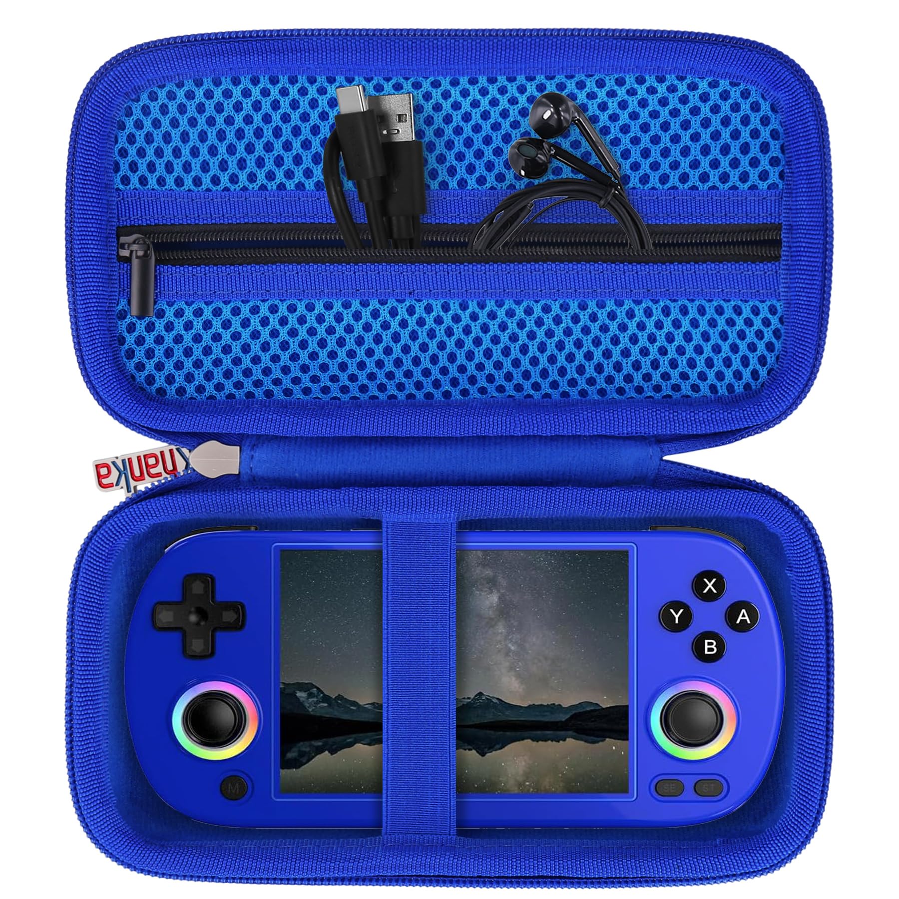 Khanka Hard Case for RG40XX H Retro Handheld Game,Storage Carrying Bag for RG40XX H 4.0-inch IPS Screen Handheld Game ConsoleοΌCase Only (Blue)