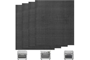 GWYSY Oven Liners for Bottom of Oven, 12"x10.8" Reusable Non-Stick Heat Resistant Toaster Liners Toaster Mat for Cuisinart TOA-60 65 70 Ninja Foodi Emeril Lagasse Air Fryer Oven, 4 Pack