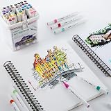 Ohuhu 48 Color Alcohol Markers Double-Tipped Chisel & Bullet Set view 7