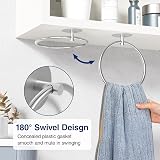 susswiff Brushed Nickel Towel Ring SUS304 Stainless Steel Wall Mounted view 3