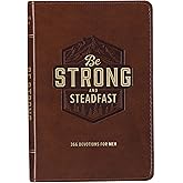 Be Strong and Steadfast 366 Devotions for Men, Brown Vegan Leather