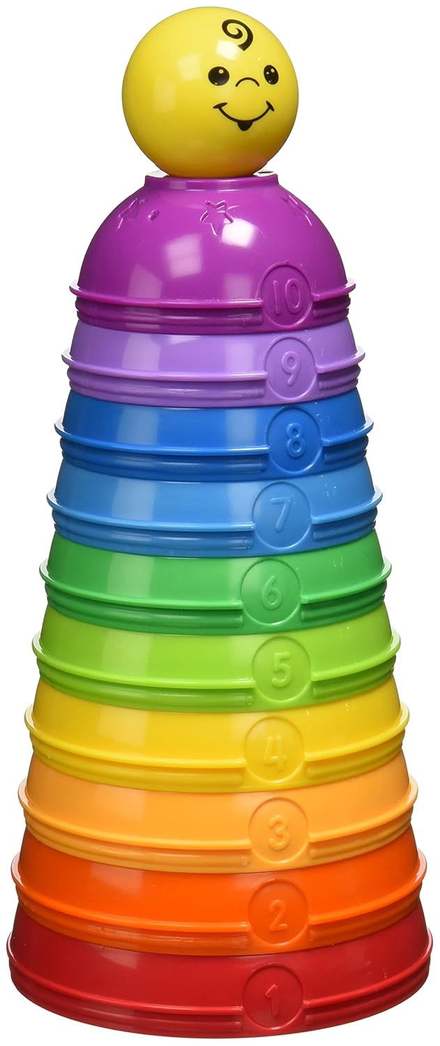 Fisher Price Pirámide de cuencos de colores con números Mattel W