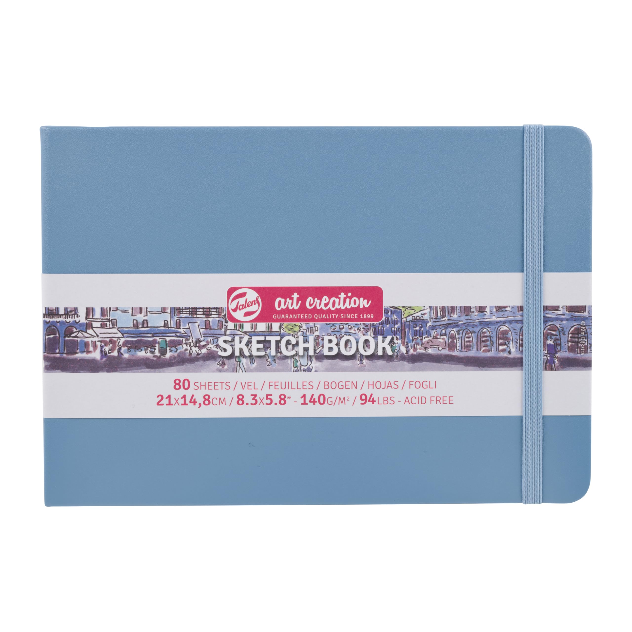 Talens Art Creation Sketchbook - Lake Blue 21x14.8cm - 140gsm - 80 Acid-Free Sheets - Ideal for Drawing & Journaling