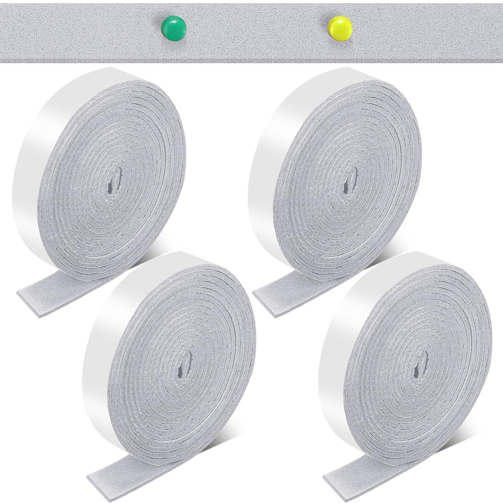 Photo 1 of Zonon 4 Rolls 120 Inch Felt Strip with Adhesive Backing Felt Tapes Furniture Strip Rolls Self Stick Heavy Duty Polyester for Protecting Furniture and DIY Adhesive(Gray,1 Inch)