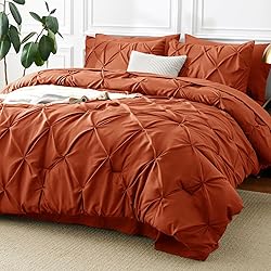 CozyLux Full Size Comforter Sets Burnt Orange, 7