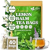 FreshDrinkUS, Lemon Balm Tea Bags | 40 Count |100% Pure Melissa officinalis – Naturally Calming Herbal Tea | Caffeine-Free, Premium Quality, Refreshing Flavor, Sustainably Sourced