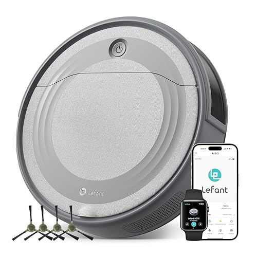 Lefant M310 Robot Vacuum Cleaner, 4500Pa Strong Suction, 180 Min, 7.9 cm Thin 28 cm Diameter, Automatic Self-Charging Small Robotic Vacuum, 2.4G Wi-Fi/App/Alexa Control, Ideal for Pet Hair Hard Floor