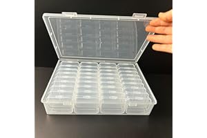 Wotermly Bead Storage Organizers - Mini Storage Boxes with Hinged Lid Organizer for Small Items, Beads, Crafts, Jewelry and DIY Nail Art Accessories - Ideal Gift for Hobbyists & Artists (Combi E)