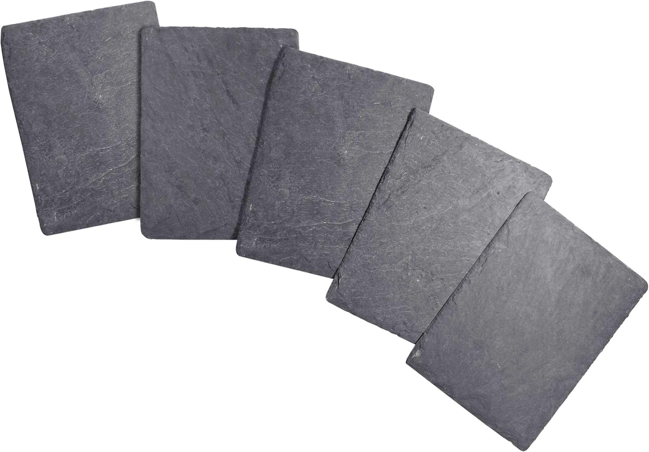 Slate Food and Cheese Platter or Art Boards Includes 5 Small 6 by 8 Inch Boards, Undrilled Gray Slate