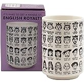 The Unemployed Philosophers Guild It's Hard to Get a Handle on English Monarchs - Porcelain Tea Cup Imprinted with Kings and Queens of England, Comes in a Fun Box, 9 oz