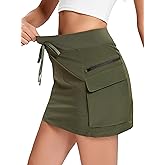Jhsnjnr Cargo Skirts for Women Mini Sports Hiking Skort with Zipper Pockets High Waisted Golf Athletic Skorts