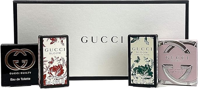 Amazon Co Jp グッチ ミニチュアコレクション N ギフトセット 5ml 4 ブルームedp5ml ブルームアクアディフィオーリedt5ml バンブーedp5ml ギルティedt5ml 並行輸入品 ビューティー