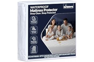 Beddora Waterproof Mattress Protector Queen Size, Breathable Quilted Mattress Cover – Bed Bug Proof Mattress Pad, Soft & Nois