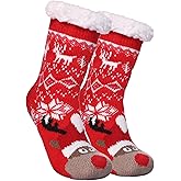 SDBING Kids Fuzzy Slipper Socks Boys Girls Soft Cozy Fluffy Grips Socks Winter Warm Non Slip Christmas Socks