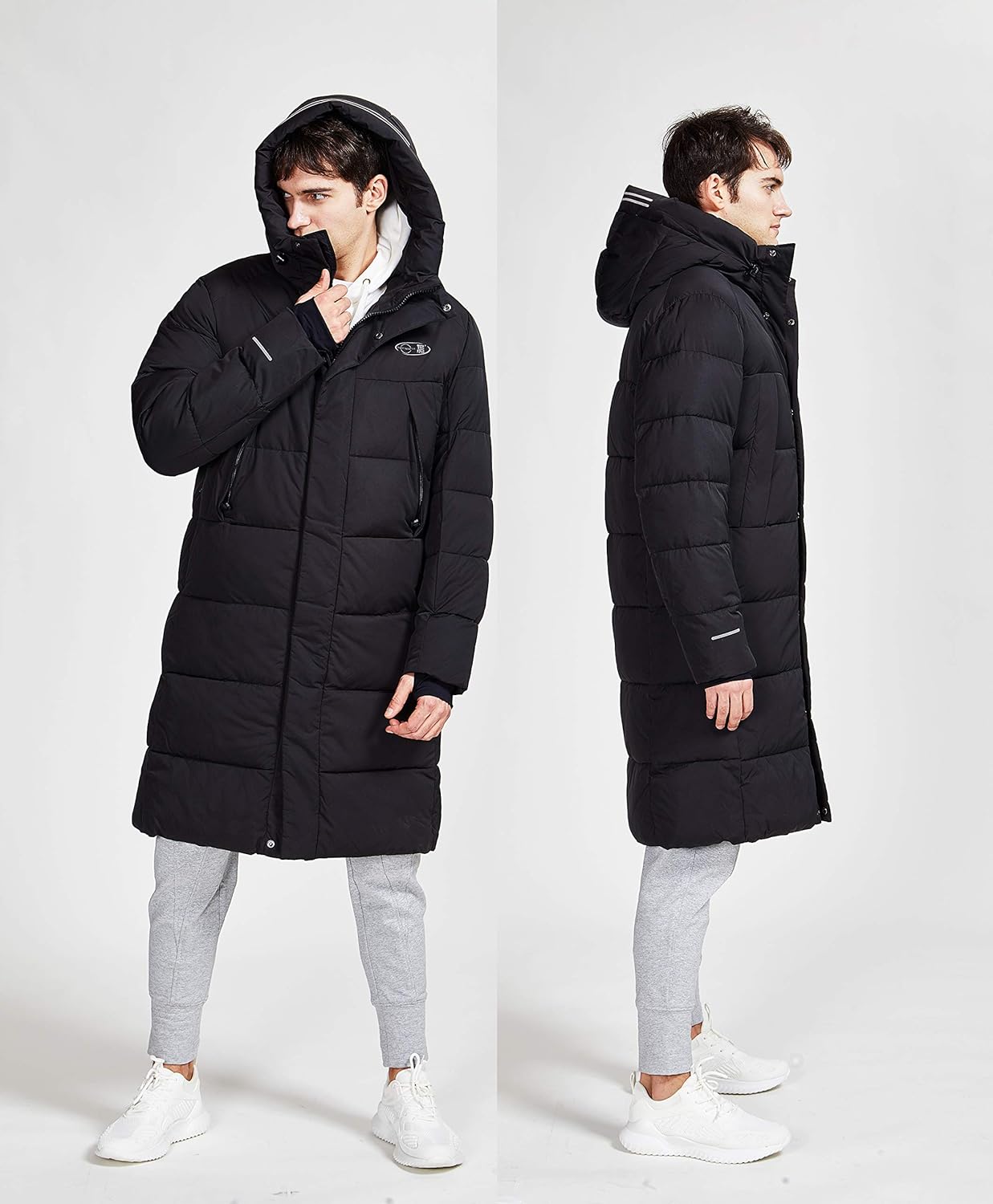 TIGER FORCE Winter Active Coat Long Puffy Jacket for Men Hoodie Thickened Padded Outerwear Snowjacket Extremely Cold at  Men’s Clothing store