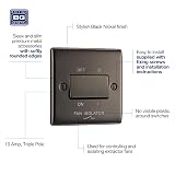 BG Electrical 3-Pole Fan Isolator Switch, Black Nickel, 10AX, 2-Way Nexus Metal view 3