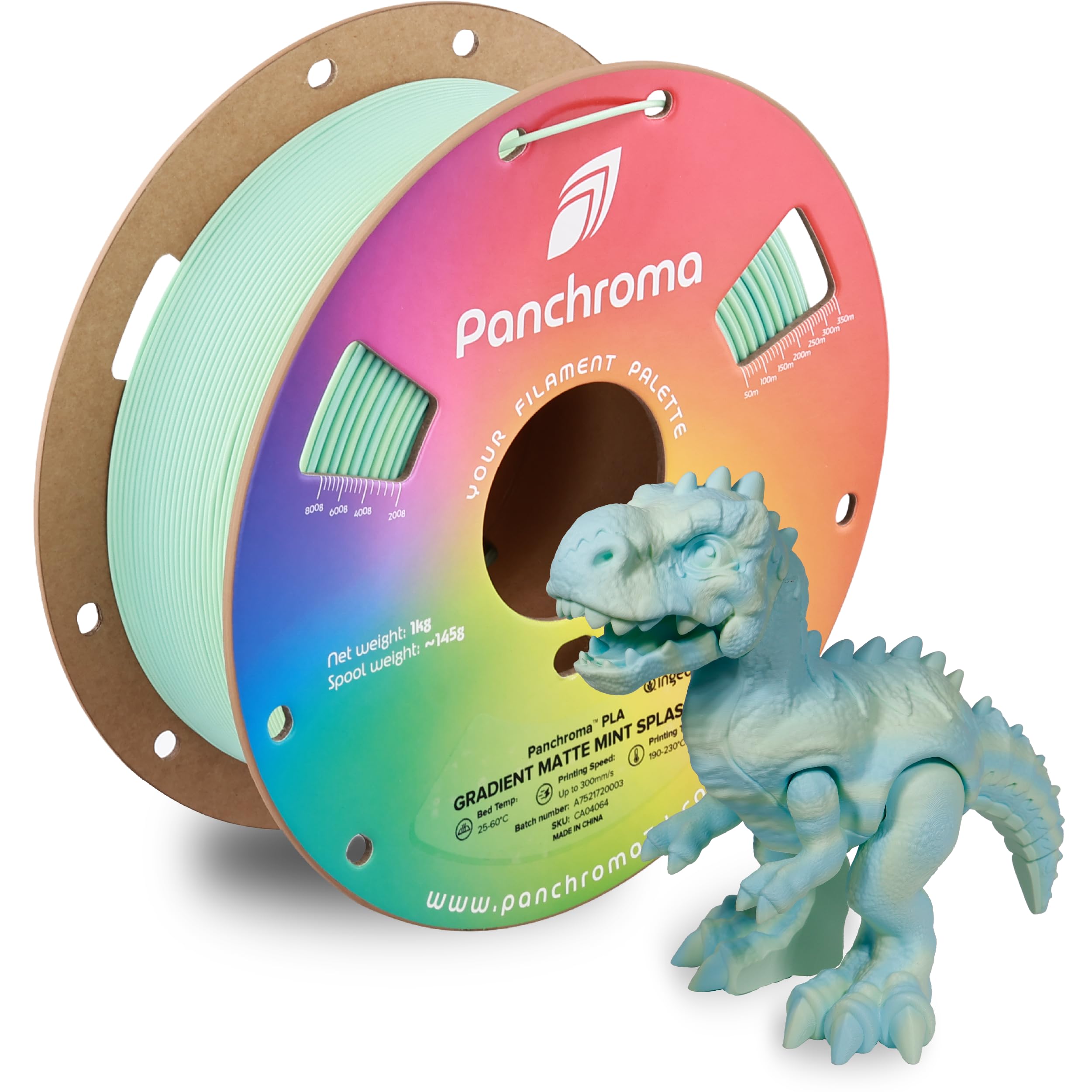 Polymaker Panchroma Gradient Matte PLA Filament, Multicolor Gradient Matte Pastel Green and Blue 1.75mm 3D Printing Filament, 3D Printer PLA Filament, Fit Most FDM 3D Printers, 1kg Spool (2.2lbs) Image