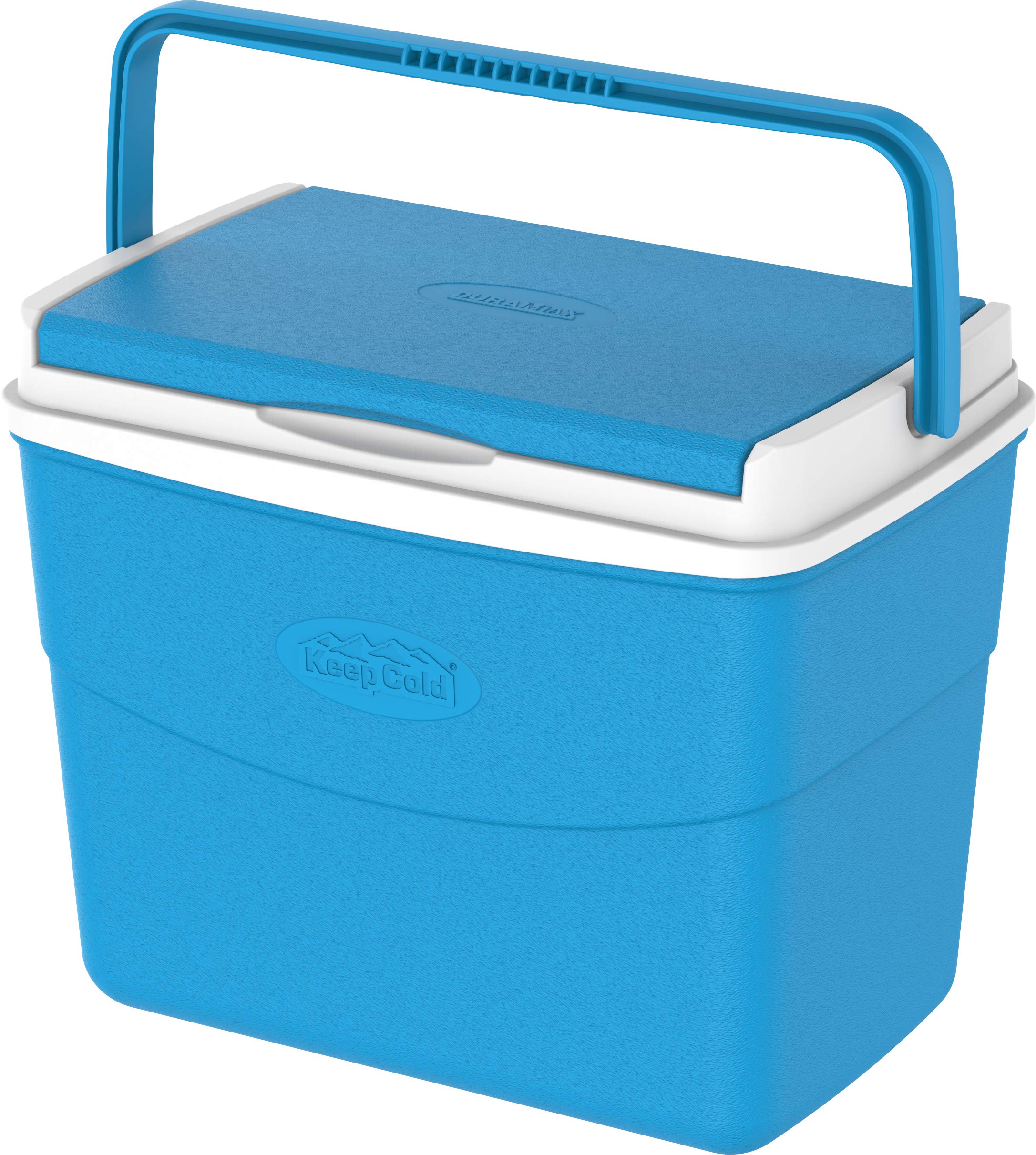 Duramax Picnic Icebox 30L, High performance cool box with PU Insulation, Easy carry handle with secure lid locking, Light Blue