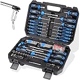 URASISTO 120-pieces Magnetic Screwdrivers Sets Includes Sockets, Slotted, Phillips, Hex, Torx and Precision Screwdriver Set Tools for Men, Repair Home