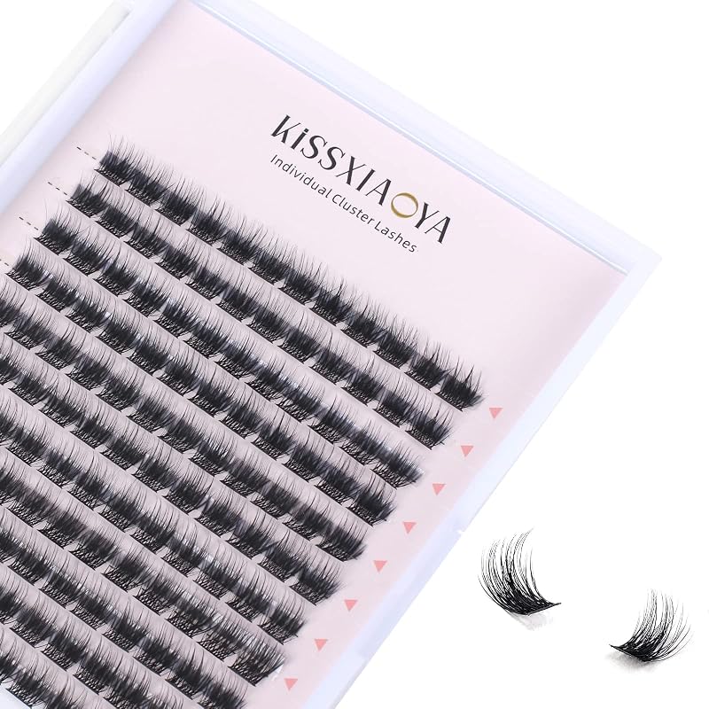 LYMYBETY Cluster Lashes Extensions 144P D Curl 10mm 12 Rows 12Pcs/Row