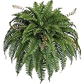 Artificial Boston Fern Silky Bush, 48IN Faux Fern Large Hanging Lifelike Plant for Indoors Outdoors Home Decor, Suitable for Porch Entrance Garden Home, 85Branches (1 Pcs)