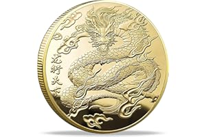 Strugglejewelry Chinese New Year of Dragon Golden Lucky Coin - Lottery Ticket Scratcher Tool - Ideal for Good Fortune & Prosperity
